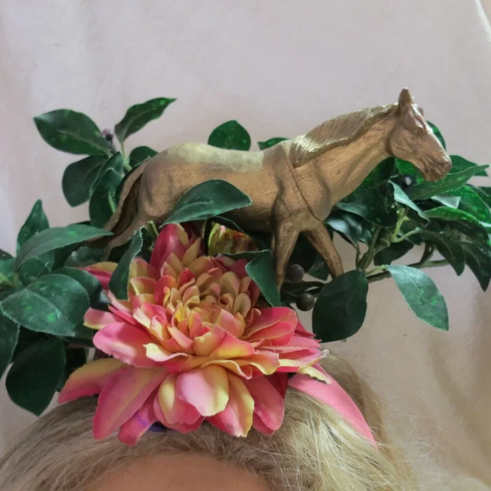 Wild Fun Kentucky Derby Headband Hat, Horse, Floral,  Equine Hat - Picture 3 of 8